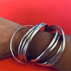 Elegant Silver Bangle Bracelet